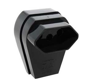 Tomada Móvel 2P+T 20A 250V~ Preto c/Prensa Cabo