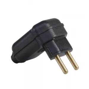 Plugue 2P 10A 250V~ Preto c/Prensa-Cabo