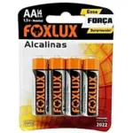 Pilha Alcalina Pequena AA Blister C/4 Foxlux