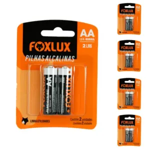 Pilha Alcalina Pequena AA Blister C/2 Foxlux