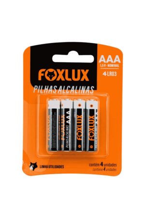 Pilha Alcalina Palito AAA Blister C/4 Foxlux