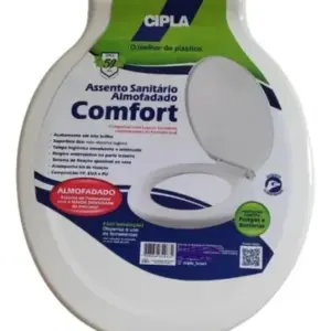 Assento Sanitario Plastico Modelo Almofadado Comfort Cipla Branco