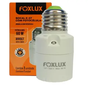 Bocal E-27 COM Fotocelula Bivolt Foxlux
