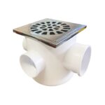 Caixa Sifonada quadrada Branca com grelha Cromada 150X150X50 Cipla