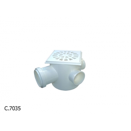 Caixa Sifonada Quadrada Branca DN 100 mm X 100 mm X 50 mm - Plastilit