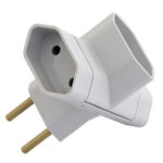 Plugue Tee 2 pinos 10A 250V~Branco Pote Grande Pezzi