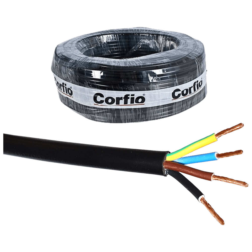 Rolo Cabo PP 4 vias x 2,5mm 100m Corfio