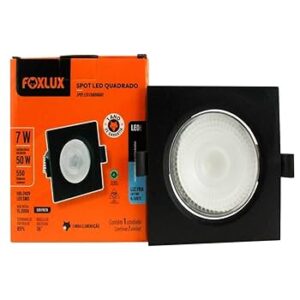 Spot LED 7W Quadrado 6500k Preto BIV