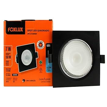 Spot LED 7W Quadrado 6500k Preto BIV