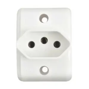 Tomada  Retangular 2P+T 20A 250V~ Branco Pezzi