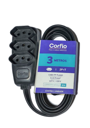 Extensão 2P +T 3m CorfiHome Corfio