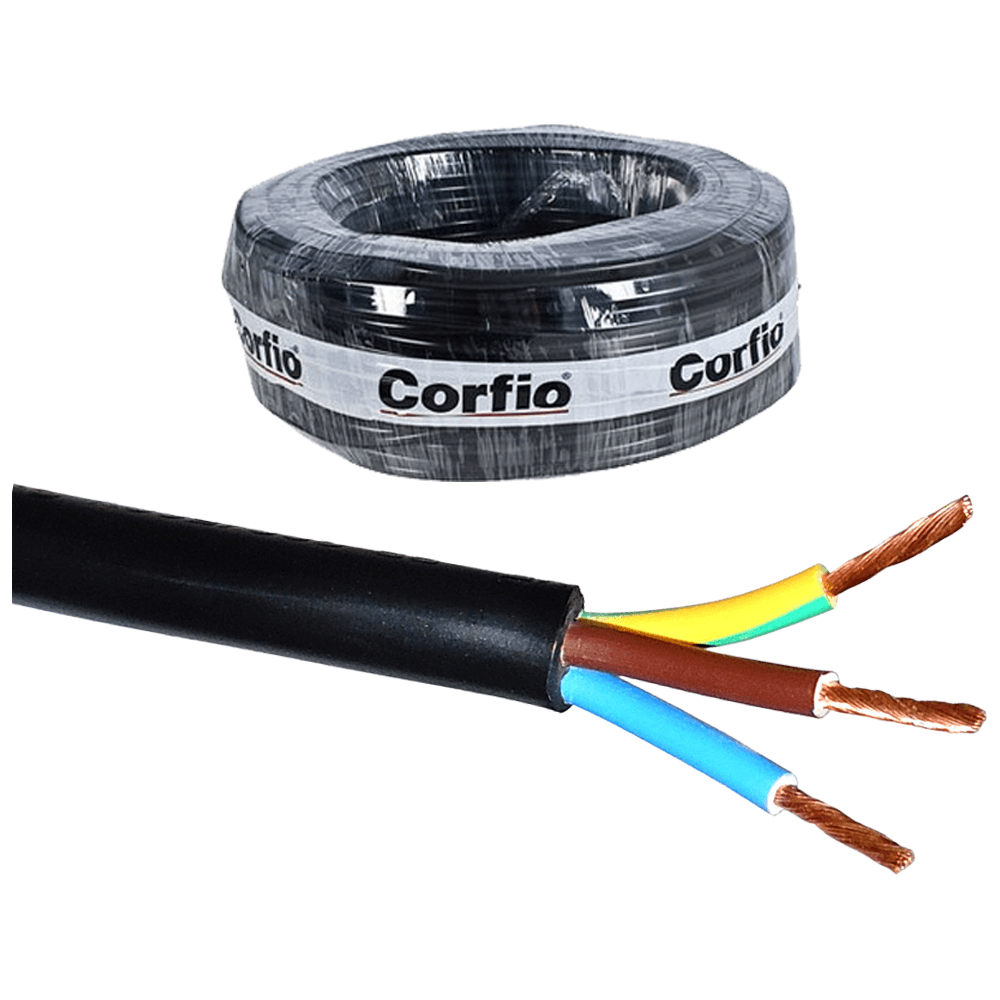Rolo Cabo PP 3 vias x 2,5mm 100m Corfio