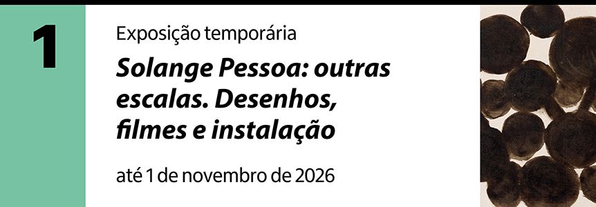 A imagem informa que a exposi&ccedil;&atilde;o sobre Solange Pessoa est&aacute; no piso 1.
