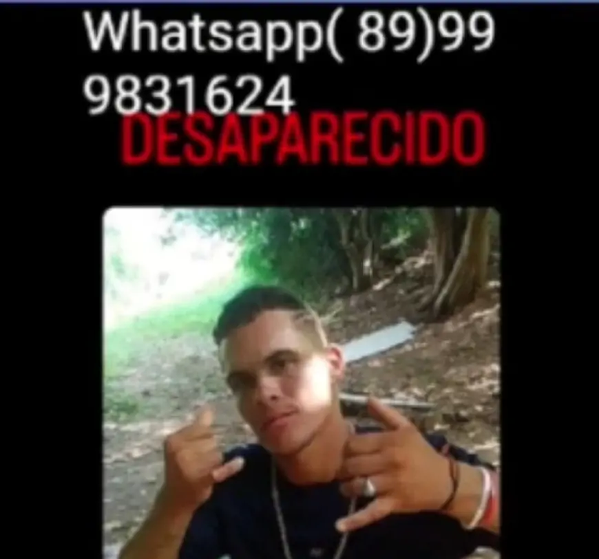 Jovem está há mais de dois meses desaparecido em Picos familiares pedem ajuda da população