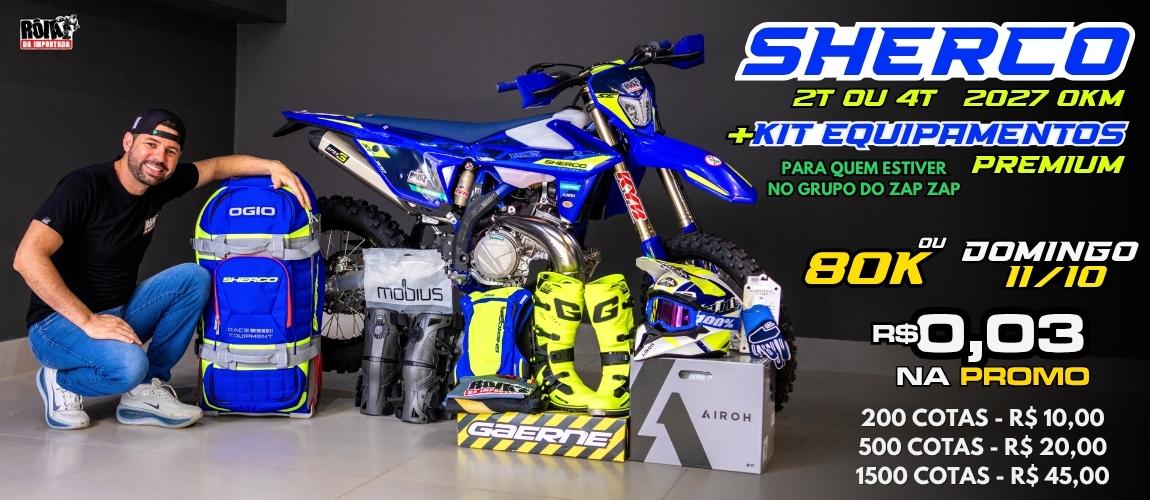 Banner SHERCO 2027 0Km + Kit Equipamentos Premium (se estiver no grupo do zap) ou 80K