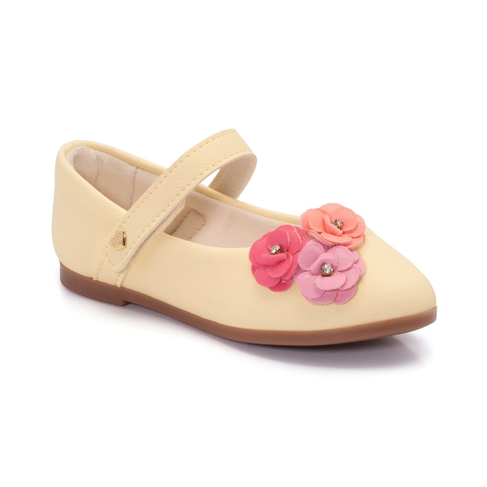 Sapatilha Infantil Klin Princesa Mini Flores Coloridas E Strass