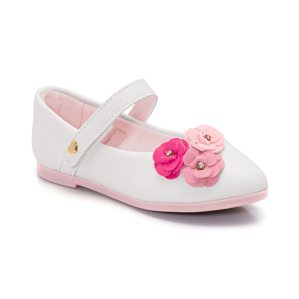 Sapatilha Infantil Klin Princesa Mini Flores Coloridas E Strass