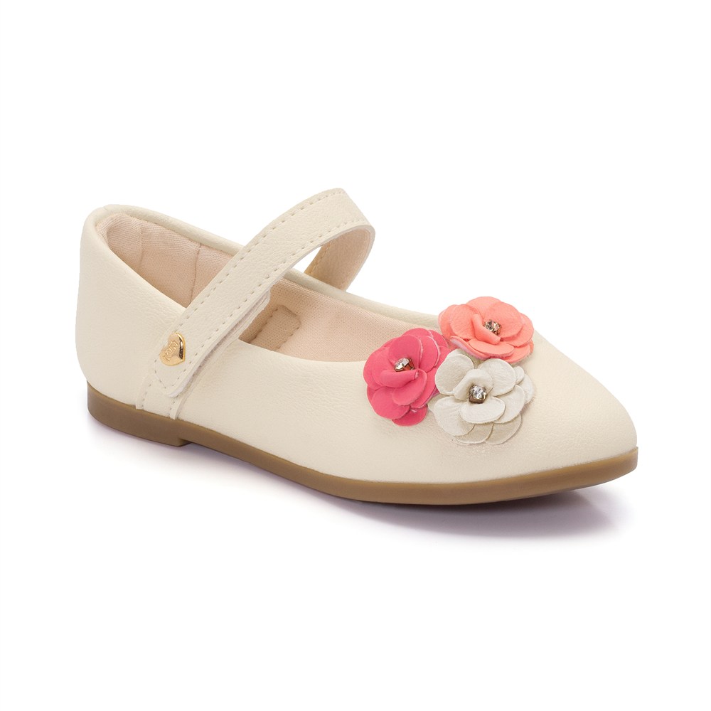 Sapatilha Infantil Klin Princesa Mini Flores Coloridas E Strass