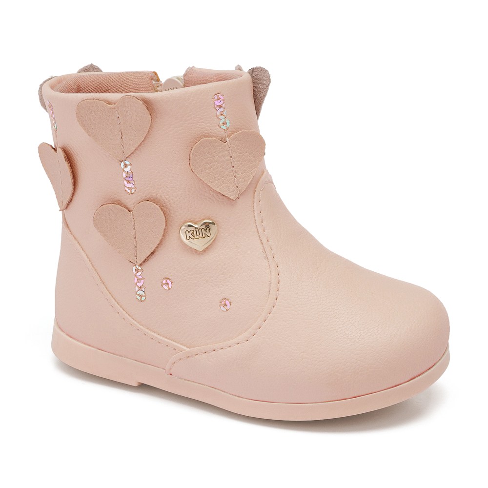Bota Infantil Klin Miss Baby Corações Em Zíper