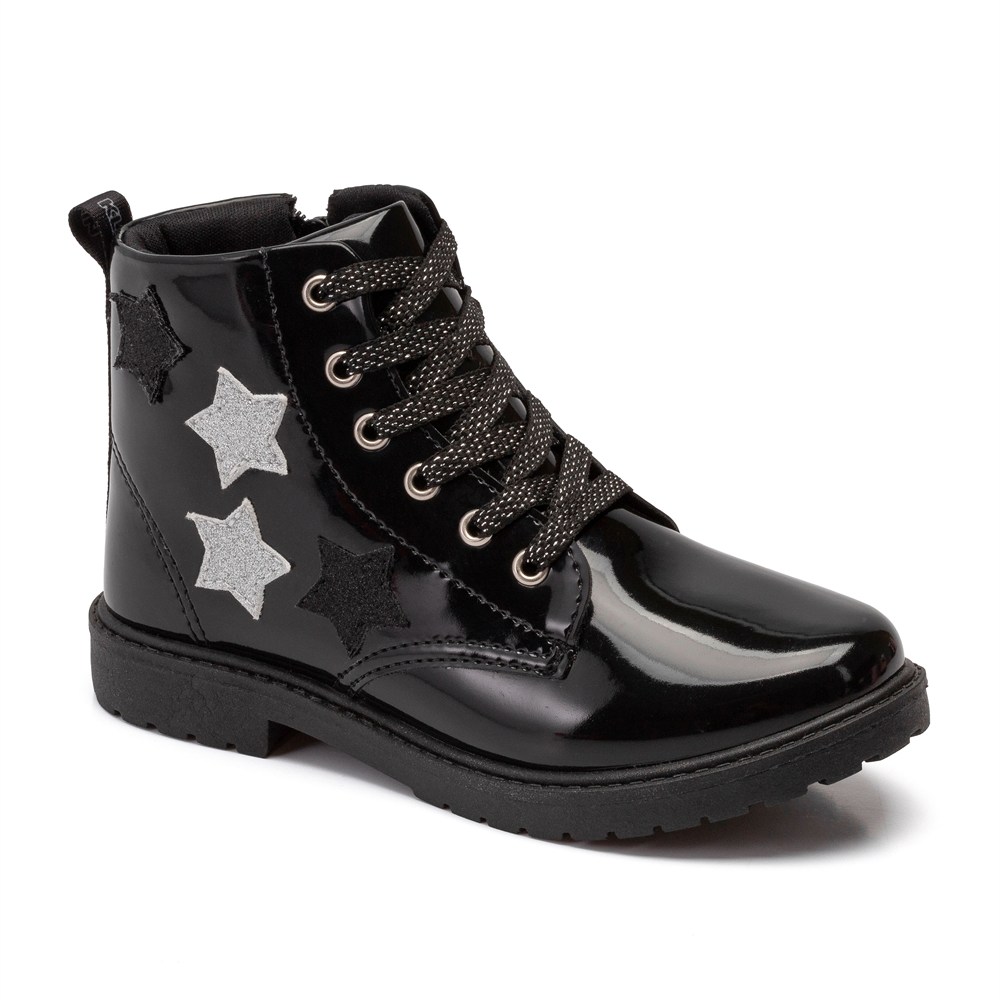 Bota Rock Infantil Feminina Klin Kids Com Estrelas De Glitter