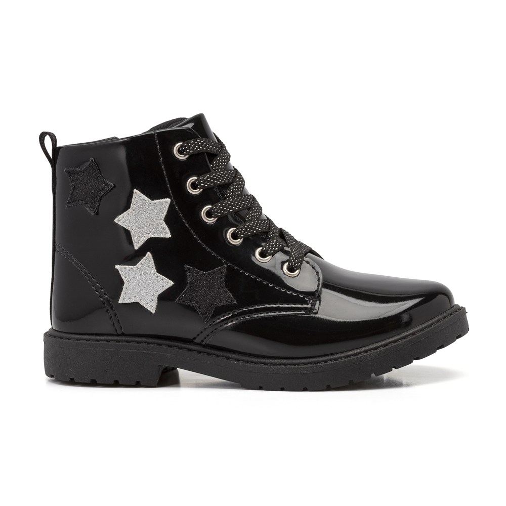 Bota Rock Infantil Feminina Klin Kids Com Estrelas De Glitter Bota Rock Infantil Feminina Klin Kids Com Estrelas De Glitter
