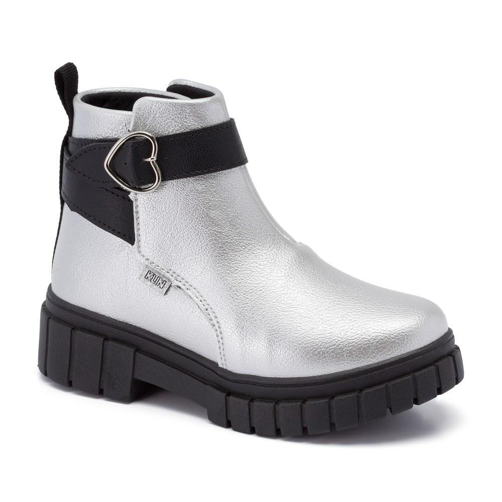 Bota Infantil Tratorada Klin Rock Kids Prata