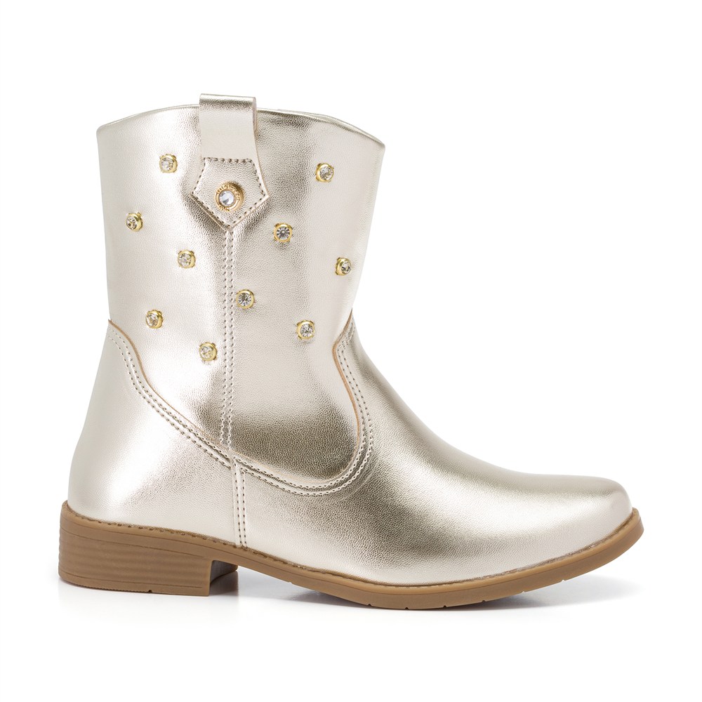Bota Infantil Feminina Western Klin Atena Kids Prata E Holográfico Bota Infantil Feminina Western Klin Atena Kids Prata E Holográfico