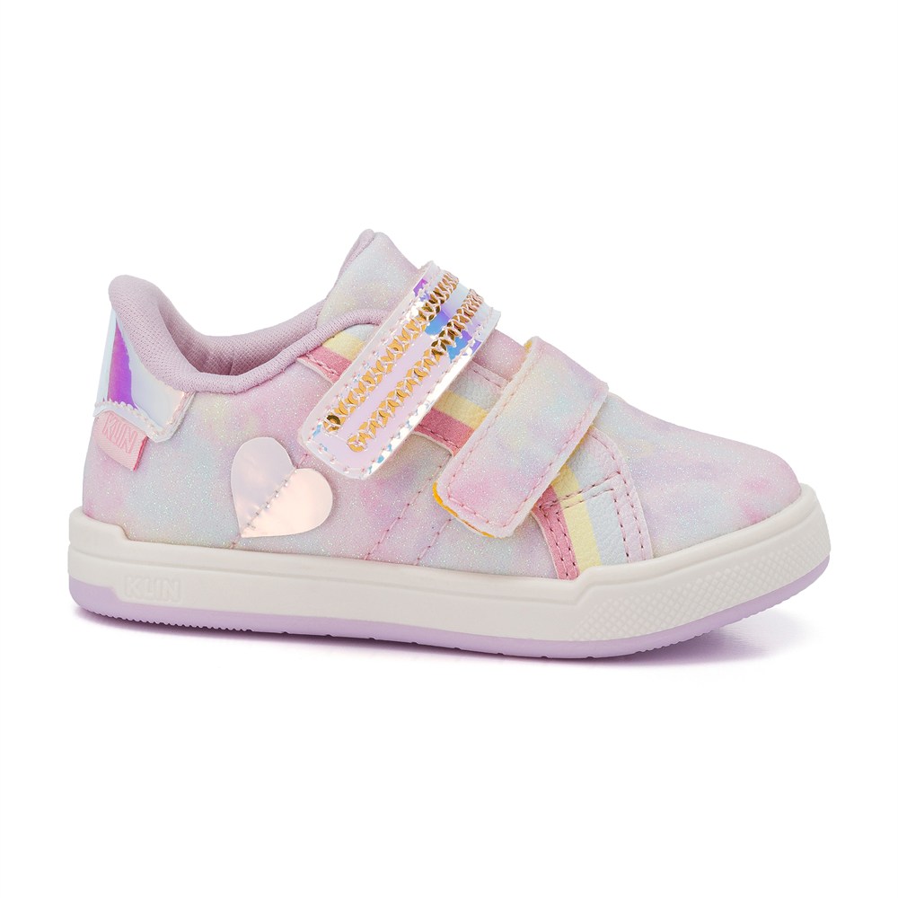 Tênis Infantil Klin Coleção Emoções Moon Tie Dye Holográfico Em Fitas Aderentes Tênis Infantil Klin Coleção Emoções Moon Tie Dye Holográfico Em Fitas Aderentes