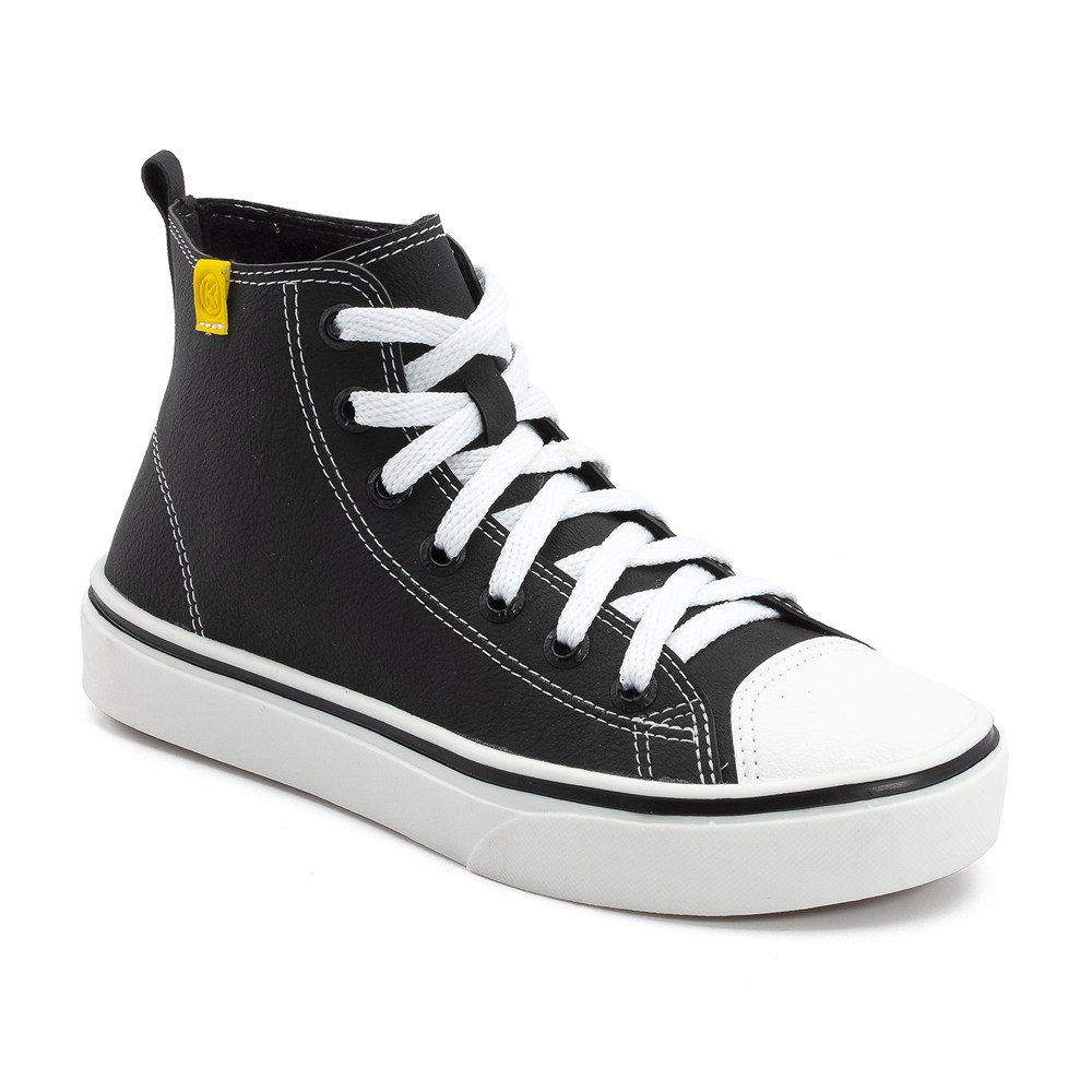 Tênis Infantil Casual Cano Alto Infantil Klin Freestyle Kids Em Cadarço Material Em Couro Sintético