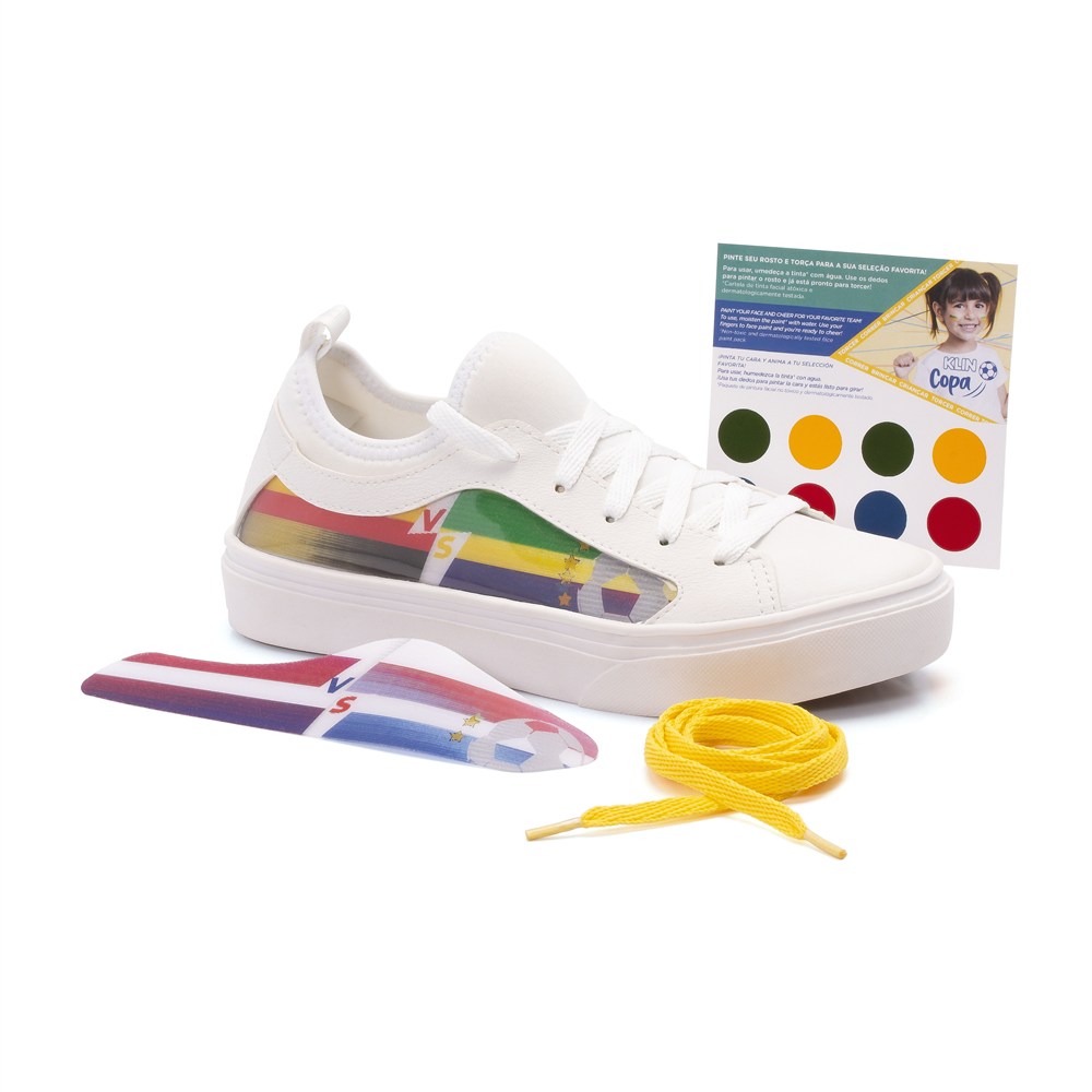 Tênis Infantil Unissex Klin Freestyle Kids Com Cadarço Colorido Extra