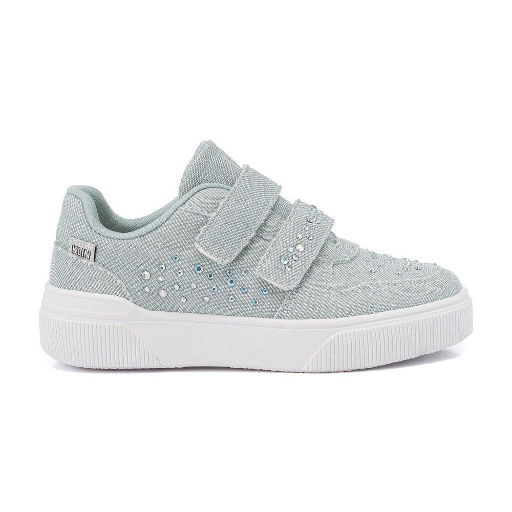 Tênis Feminino Klin Sky Jeans Fita Aderente Dupla Com Strass