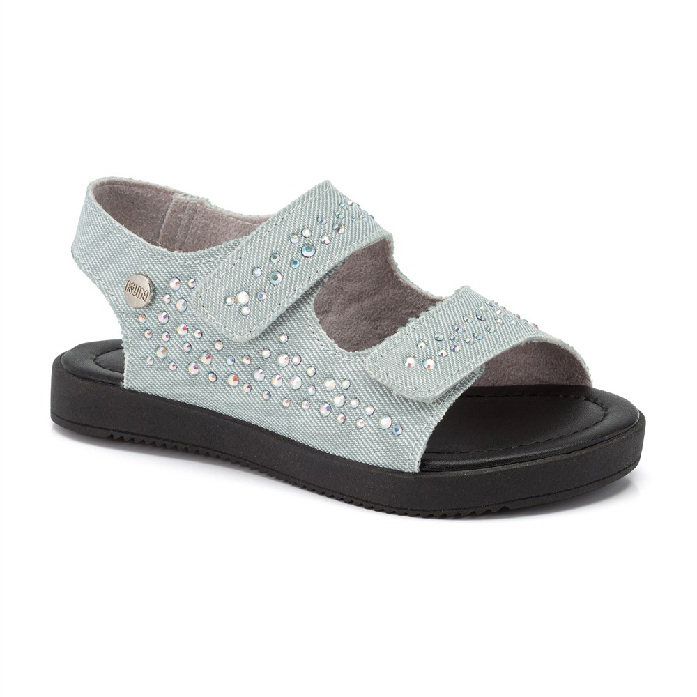 Sandália Feminina Klin Lolinha Jeans Com Detalhes Em Strass