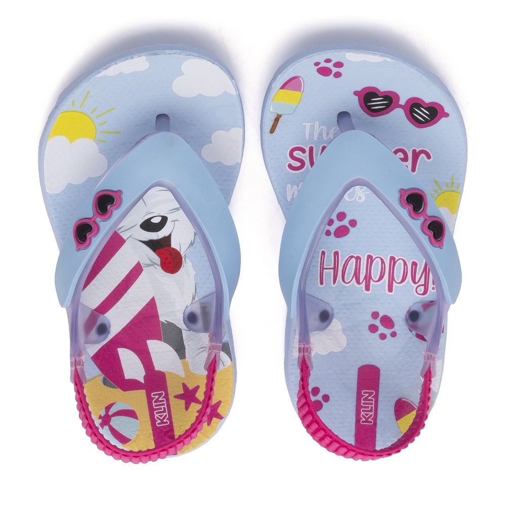 Chinelo Infantil Klin Acqua Print Feminino Calce Elástico