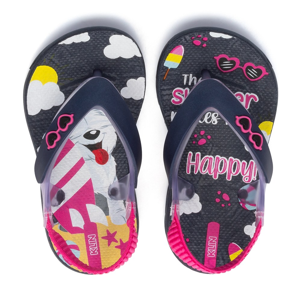 Chinelo Infantil Klin Acqua Print Feminino Calce Elástico
