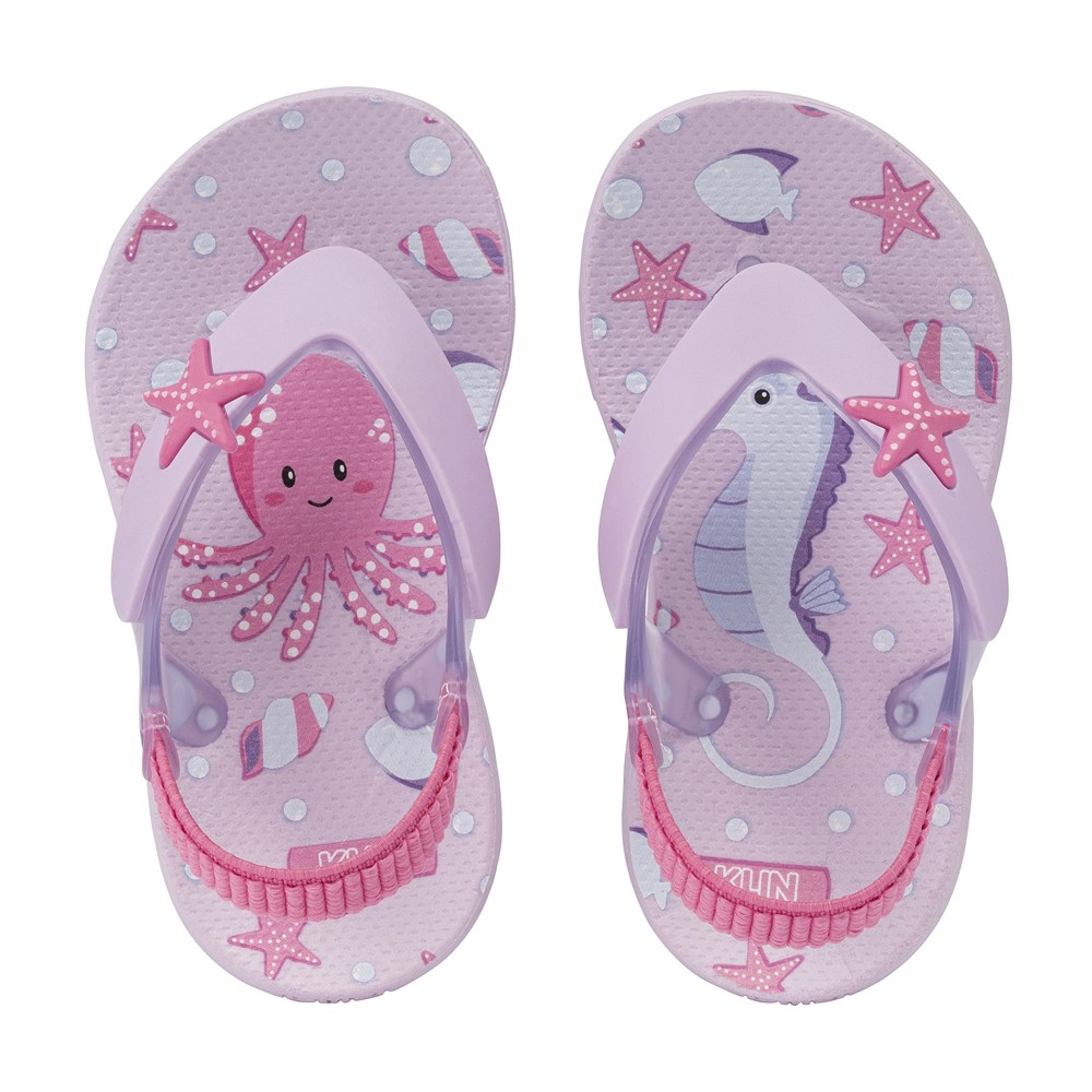 Chinelo Infantil Fundo Do Mar Klin Acqua Print