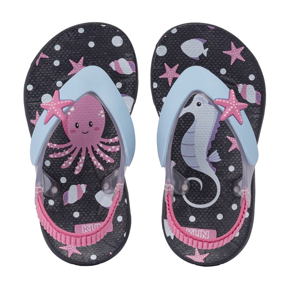 Chinelo Infantil Fundo Do Mar Klin Acqua Print