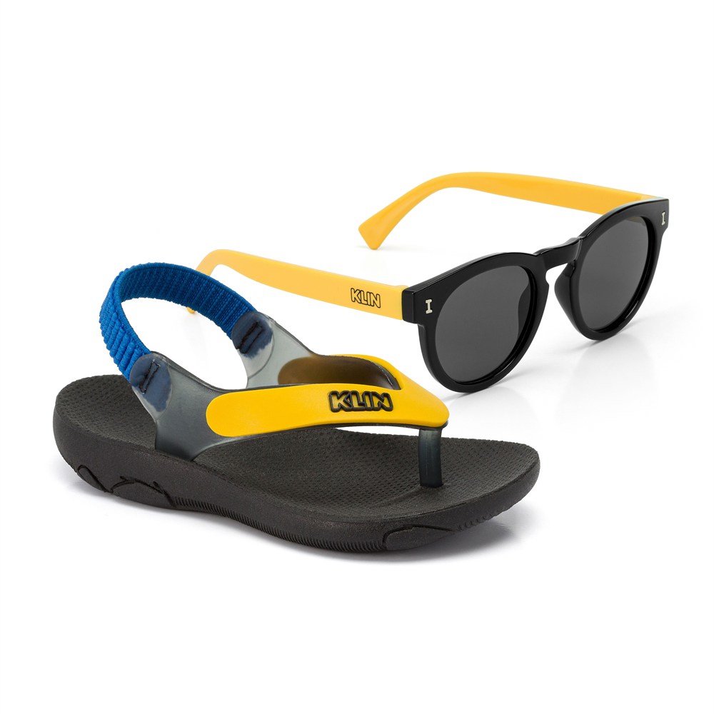 Chinelo Infantil Klin Acqua Print Com Óculos De Sol