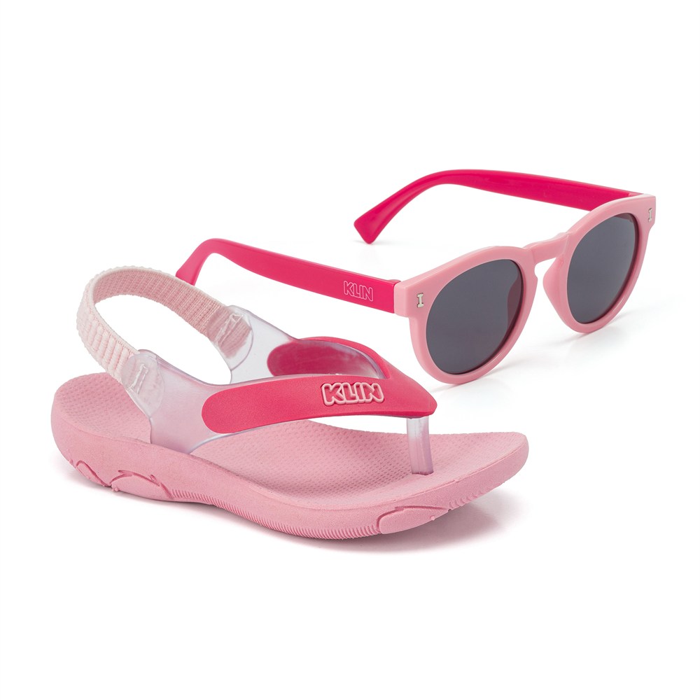 Chinelo Infantil Klin Acqua Print Com Óculos De Sol