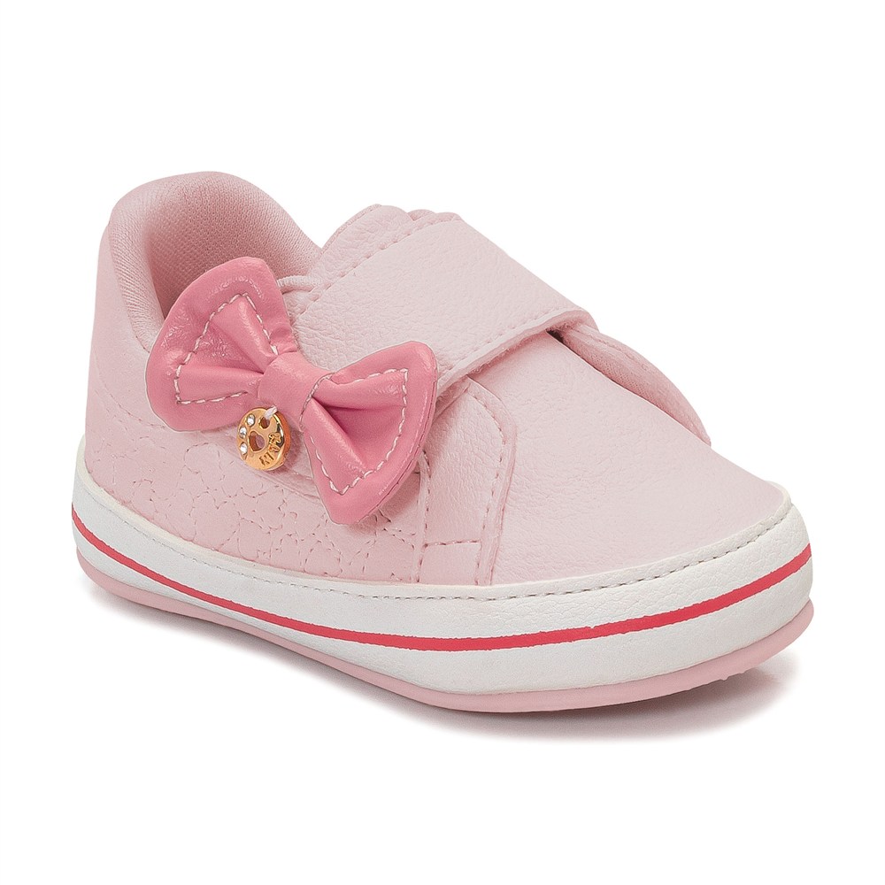 Sapatinho Fofinho De Laço Rosa Para Bebê