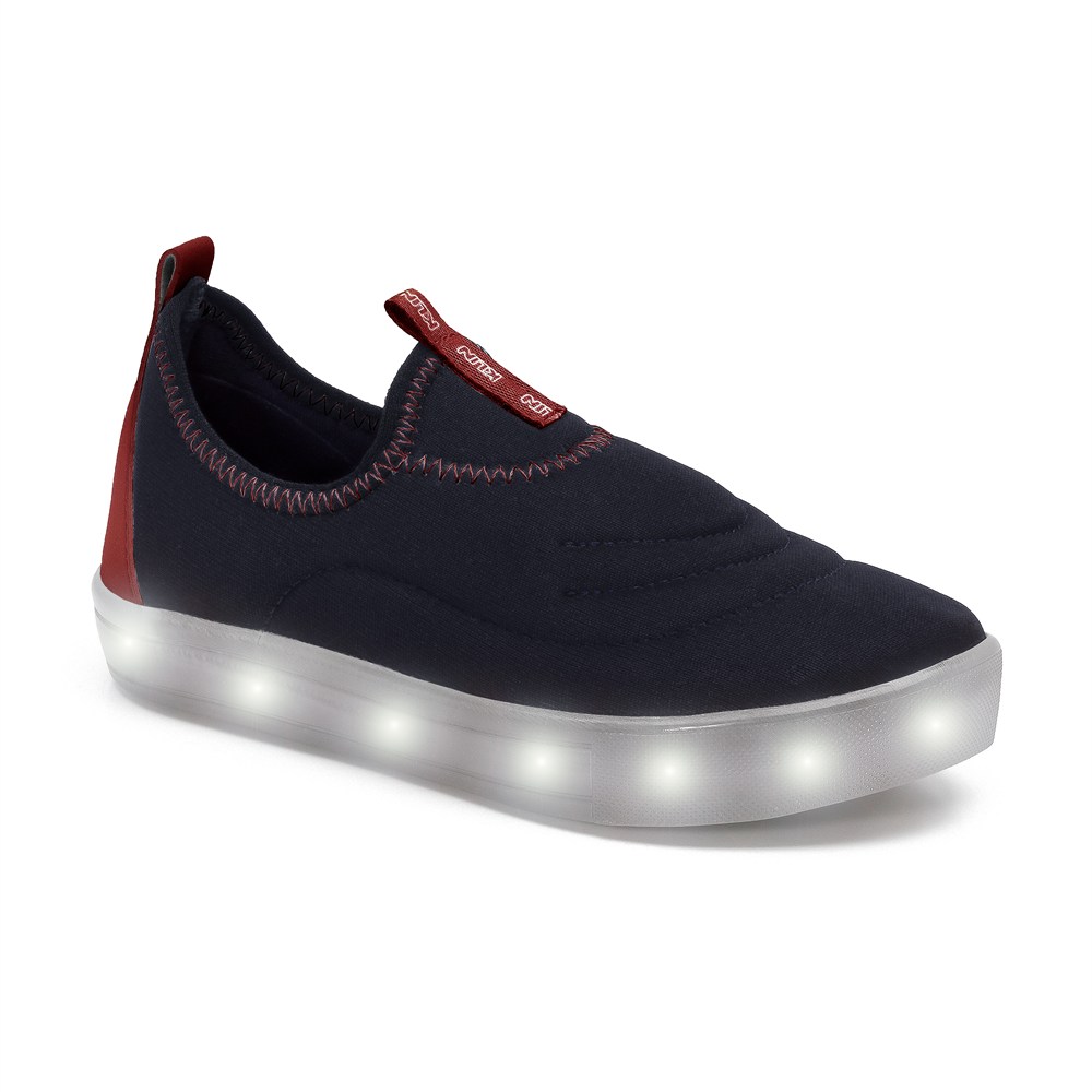 Tênis Infantil Slip-On Klin Com Luzes De Led - Azul Marinho