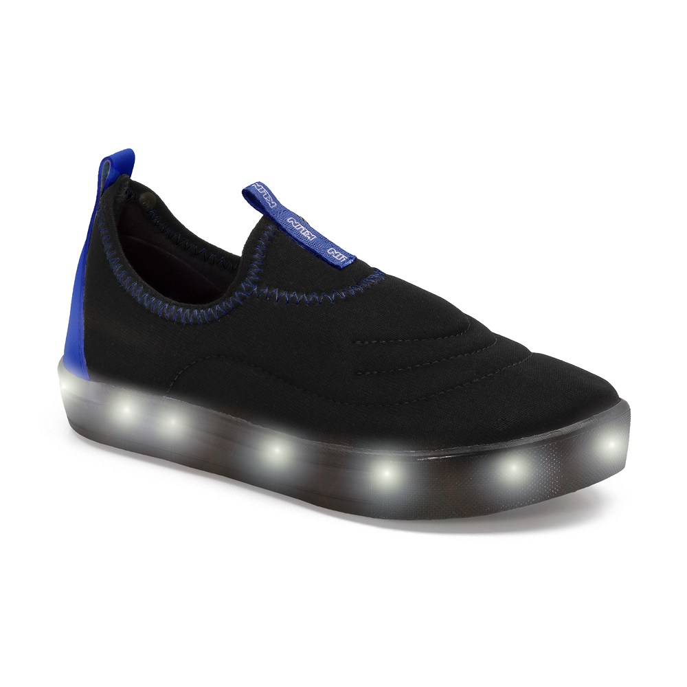Tênis Infantil Kun Com Luzes Led - Preto E Azul
