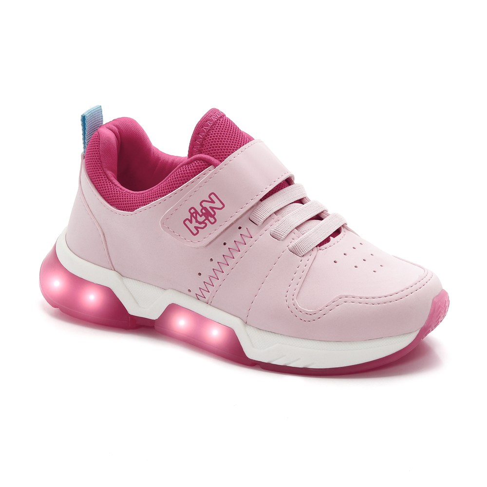 Tênis Infantil LED  KLIN - Rosa Brilhante