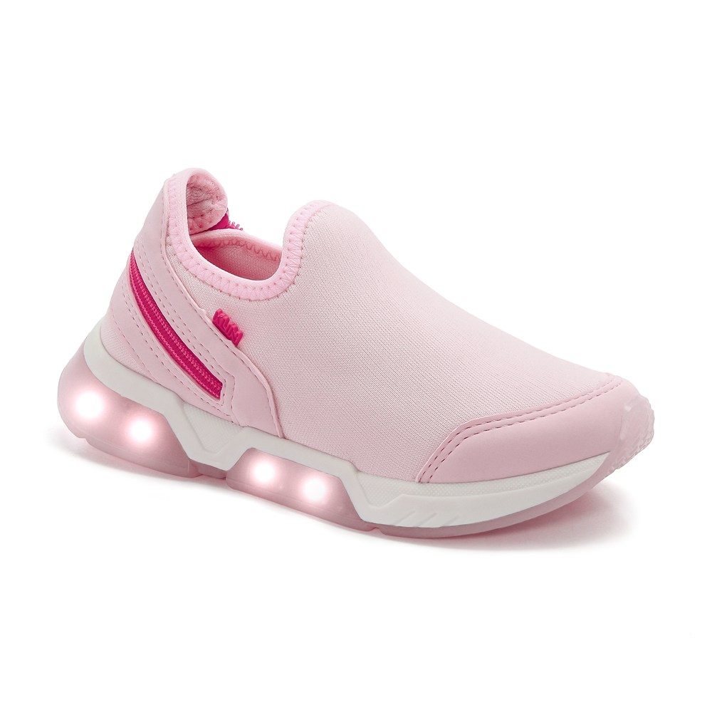 Tênis Infantil Slip On Luzinha Rosa