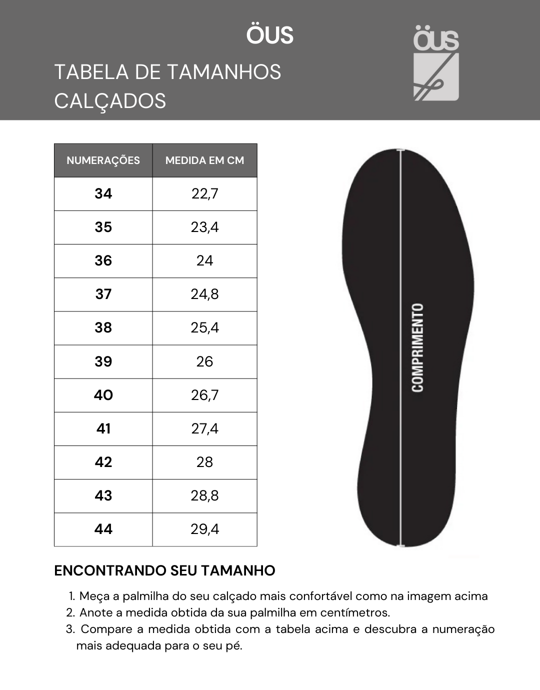 Tabela De CalÃ§ados NumeraÃ§Ã£o Grande Masculino Tamanho NumeraÃ§Ã
