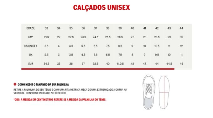 Vans Tabela De Tamanhos Tenis Vans Old Skool Medidas TÊNIS VANS
