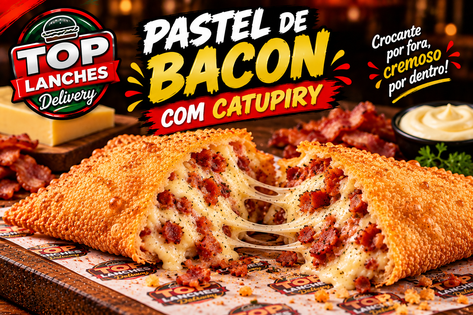 Pastel de Bacon com Catupiry