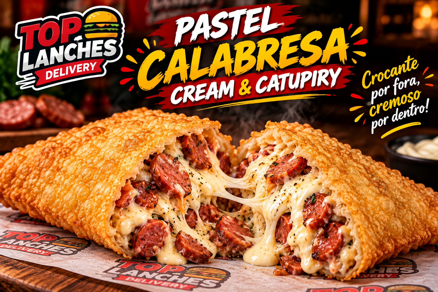 pastel Calabresa Cream Cheese Catupiry