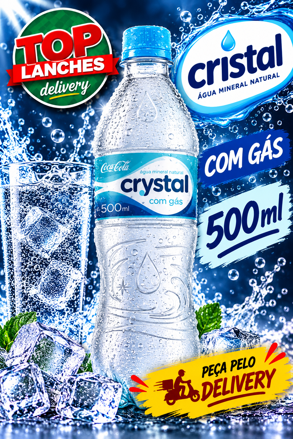 Água Mineral crystal com Gás 500ml