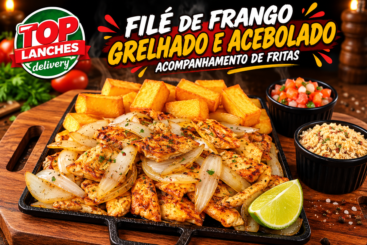 Porção de Filé de Frango Acebolado Inteira 600g