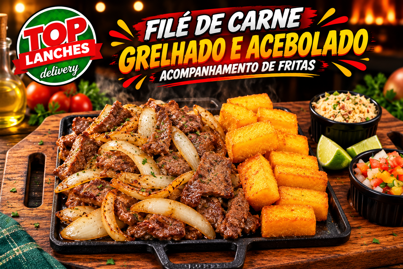 Porção de Filé de Carne Acebolada 600g